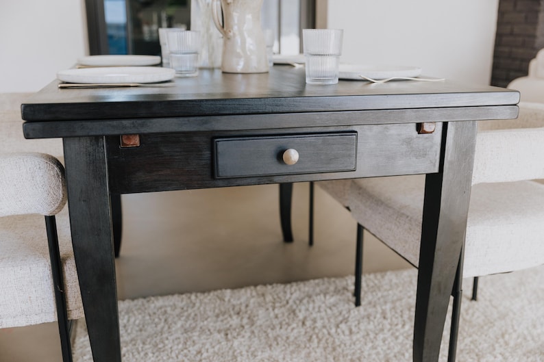 vintage esstisch holz schwarz