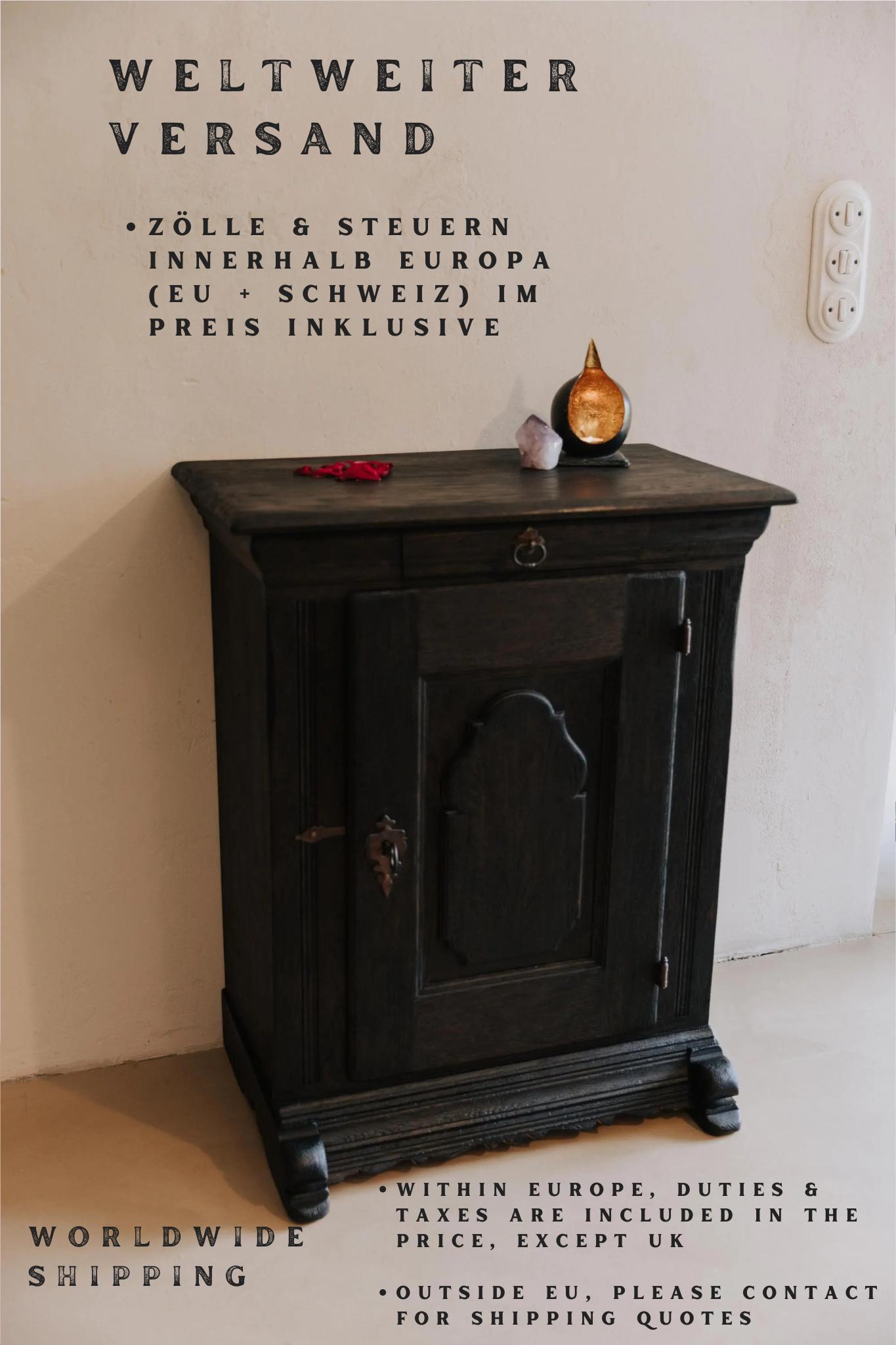 Kommode antik schwarz - Kommode vintage - Kommode Holz - Kommode antik - Kommode Eiche massiv oder Buche - Kommode alt - Kommode design holz Unikat 1 Kommode antik schwarz - Kommode vintage - Kommode Holz - Kommode antik - Kommode Eiche massiv oder Buche - Kommode alt - Kommode design holz – Bild 2