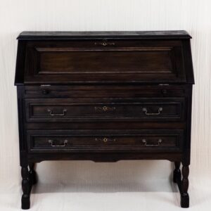 LANDWERK® | Antike Vintage Möbel & Restaurierte Massivholz Unikate Unikat 5 Sekretär antik schwarz aus massivem Holz – Eleganter Schreibschrank für stilvolle Einrichtung - Sekretär Vintage aus Massiv Altholz schwarz