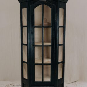 LANDWERK® | Antike Vintage Möbel & Restaurierte Massivholz Unikate Unikat 3 Exklusiver Design Schrank Eiche - Eck Vitrinenschrank Vintage Schrank antik Eckschrank Vintage Schrank Eck Vitrine Holz massiv Wohnzimmer