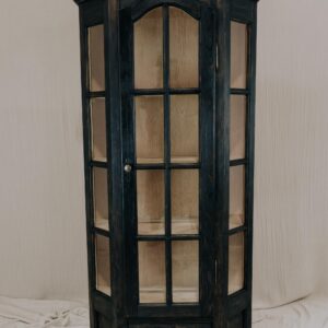 LANDWERK® | Antike Vintage Möbel & Restaurierte Massivholz Unikate Unikat 4 Exklusiver Design Schrank Eiche - Vitrinenschrank Vintage Schrank antik Wandschrank Vintage Schrank Vitrine Holz massiv Schrank Wohnzimmer