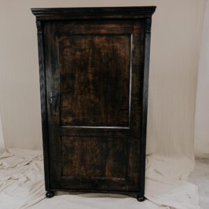 LANDWERK® | Antike Vintage Möbel & Restaurierte Massivholz Unikate Unikat 6 Kleiderschrank Massivholz antik – Kleiderschrank Vintage – Kleiderschrank Eiche Vollholz dunkel gebeizt