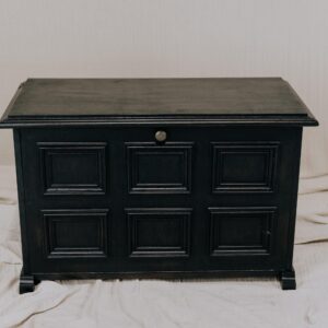 LANDWERK® | Antike Vintage Möbel & Restaurierte Massivholz Unikate Unikat 3 Schuhschrank Vintage schwarz – Schuhschrank antik aus Vollholz Eiche massiv – Echtholz Flurschrank Landhausstil - Schuhschrank schmal hoch