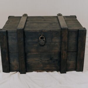 LANDWERK® | Antike Vintage Möbel & Restaurierte Massivholz Unikate Unikat 7 Truhe antik 19. Jahrhundert – Truhe Vintage Eiche Massivholz – rustikale Holztruhe mit Stauraum Truhe Eiche massiv - Holztruhe groß vintage