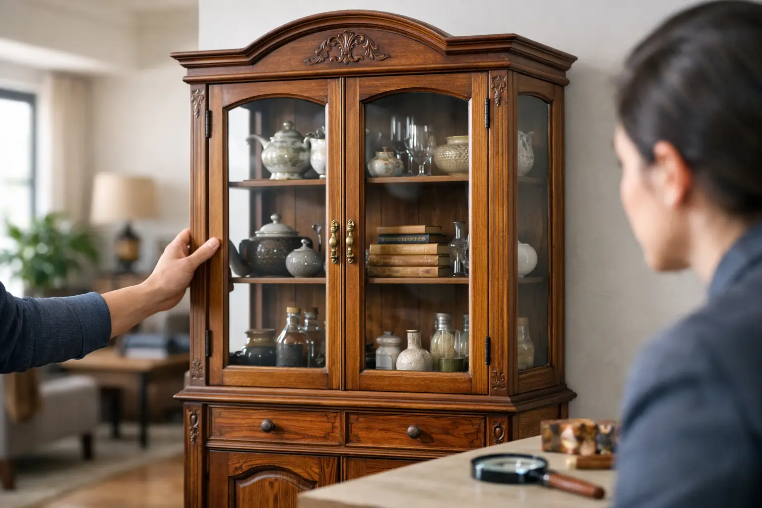 Restaurierte Vitrine aus Holz kaufen - worauf achten