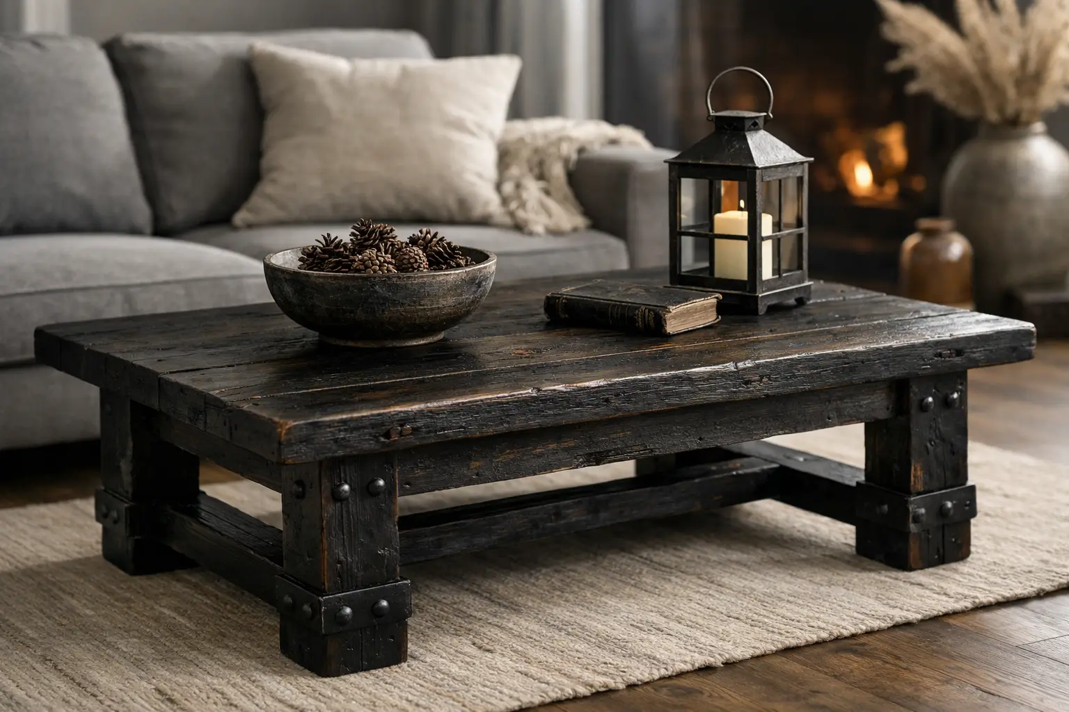 Vintage Couchtisch aus Altholz mit Charakter
