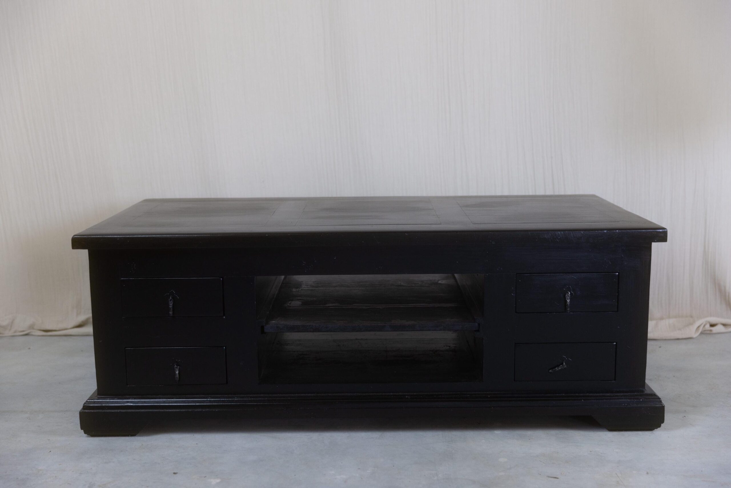 TV Sideboard TV Möbel Kommode vintage - Kommode antik massiv - Fernsehunterschrank tv Lowboard - TV Möbel massiv - tv Schrank antik schwarz