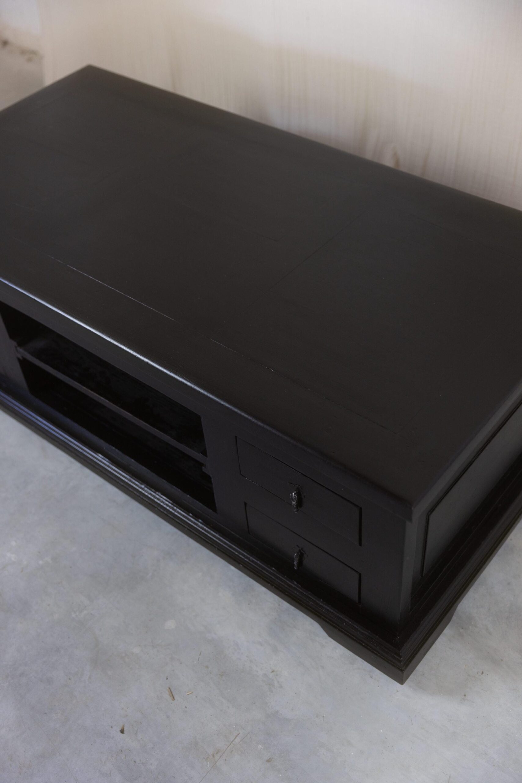 TV Sideboard TV Möbel Kommode vintage - Kommode antik massiv - Fernsehunterschrank tv Lowboard - TV Möbel massiv - tv Schrank antik schwarz – Bild 3