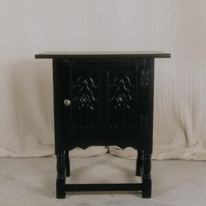 Kleine Beistellkommode Beistellschrank - Kommode schmal antik massivholz - Vintage Kommodenschrank - Kommode schwarz klein und massiv