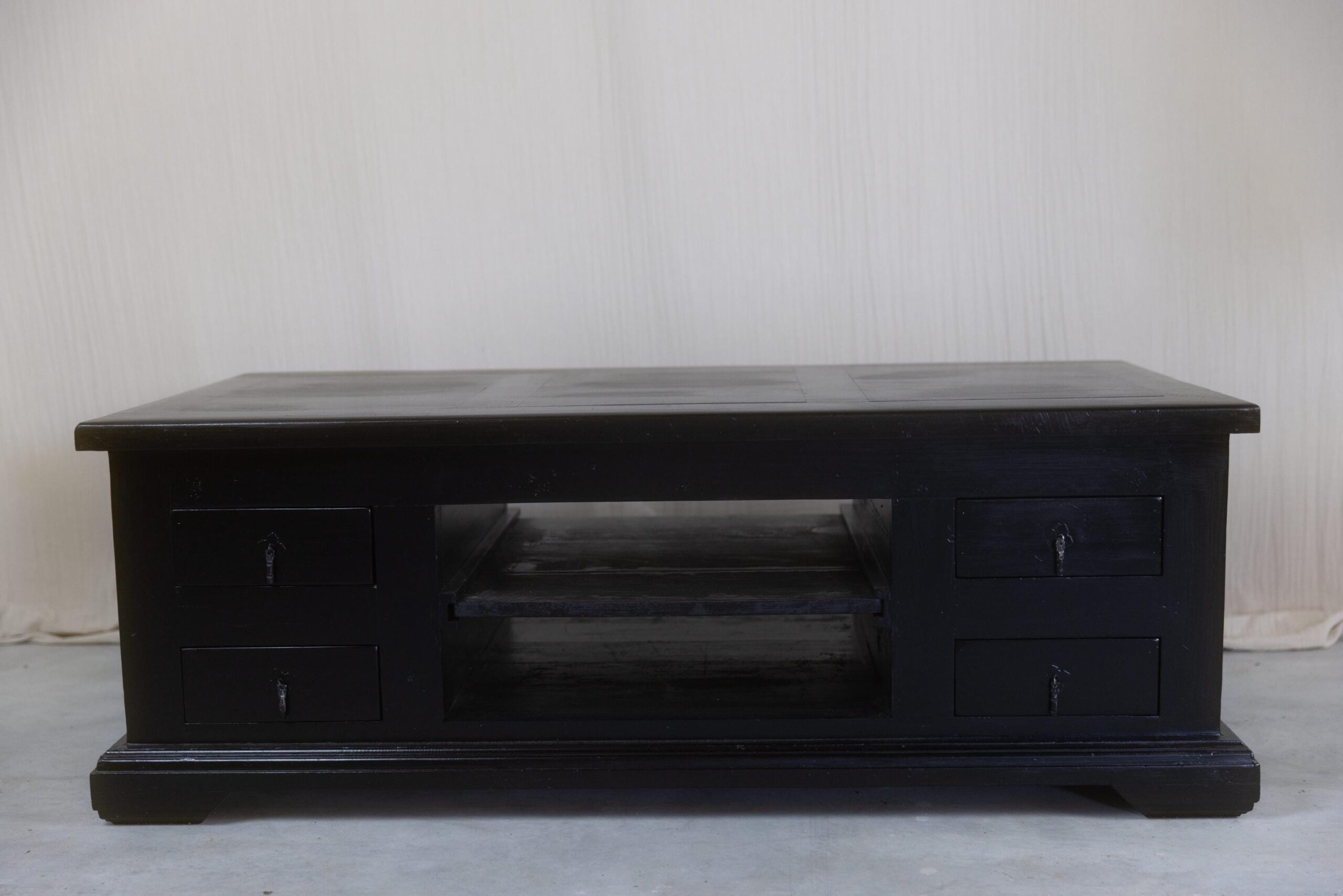 TV Sideboard TV Möbel Kommode vintage - Kommode antik massiv - Fernsehunterschrank tv Lowboard - TV Möbel massiv - tv Schrank antik schwarz – Bild 6