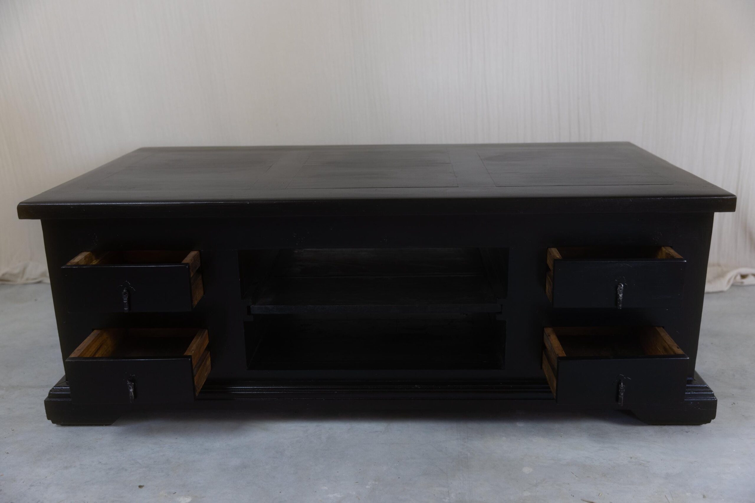 TV Sideboard TV Möbel Kommode vintage - Kommode antik massiv - Fernsehunterschrank tv Lowboard - TV Möbel massiv - tv Schrank antik schwarz – Bild 5